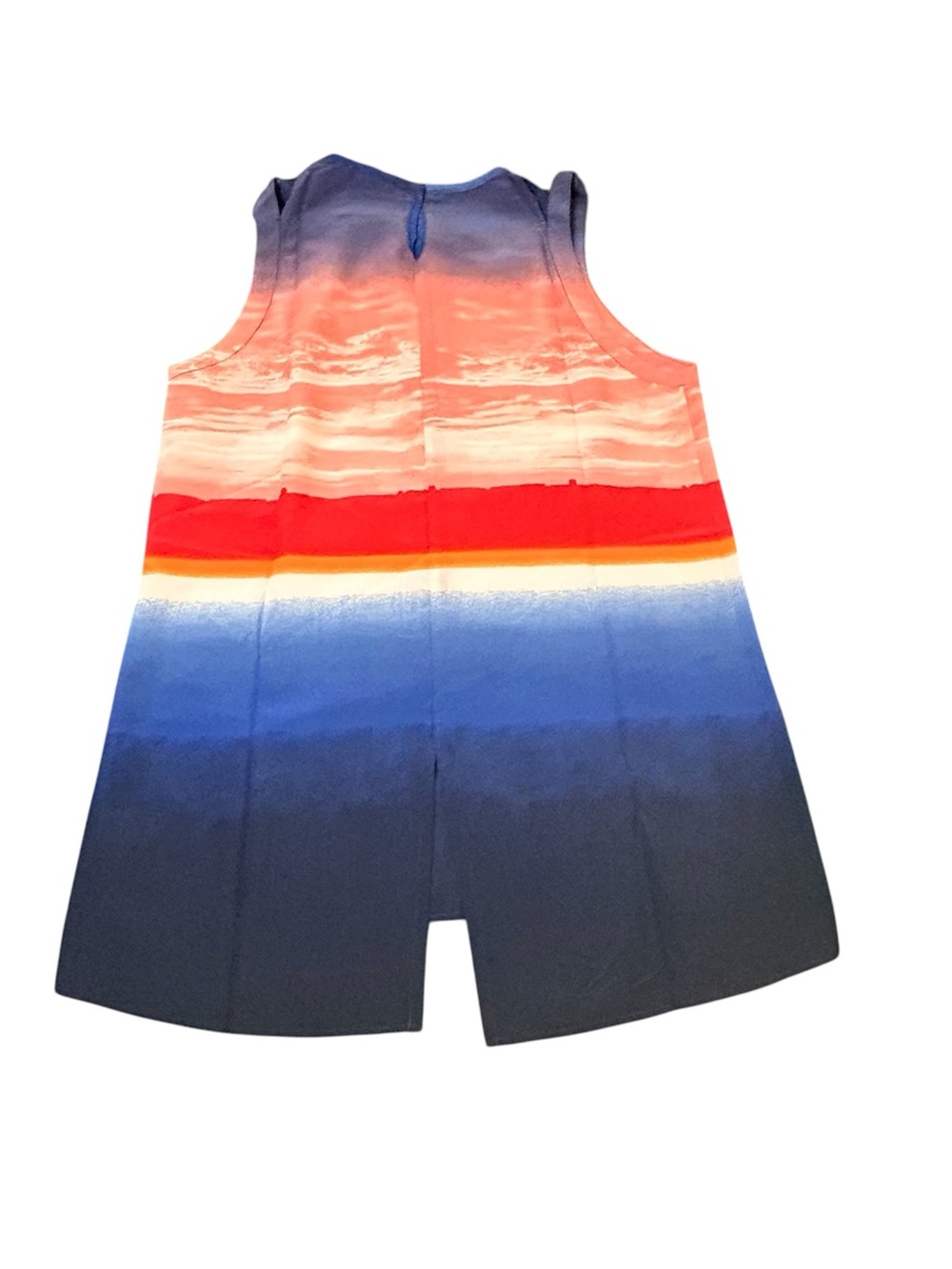 NWOT Joan Vass New York Wonen’s Sleeveless Blouse Multi Color Lightweight Sz Med - Picture 8 of 9
